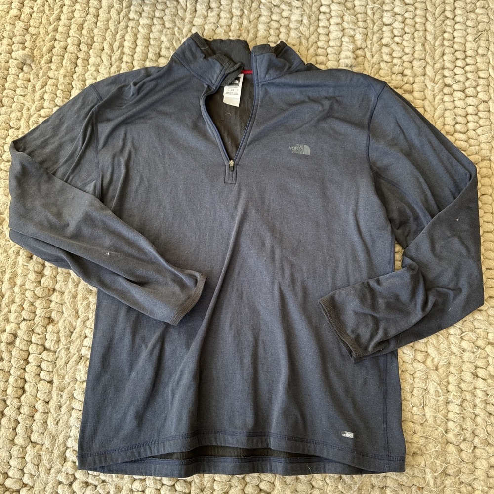 North Face‎ Pullover Men's  Large Blue Quarter Zip Fleece Athletic